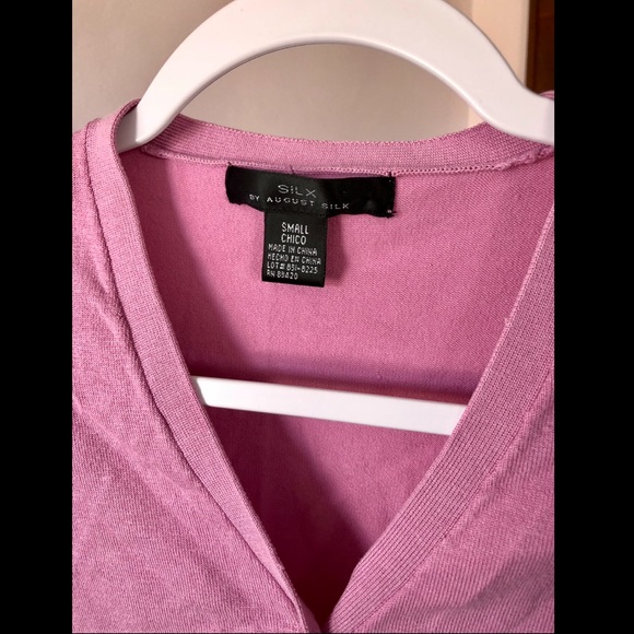 SILX by August Silk Button Pink Cardigan - Picture 3 of 5